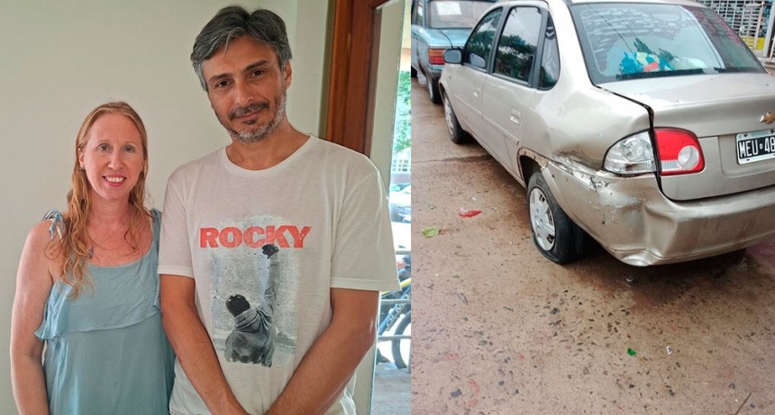 Ailín Mendoza y Ariel Dadante piden colaboración a la comunidad para poder encontrar al conductor que colisionó su auto estacionado