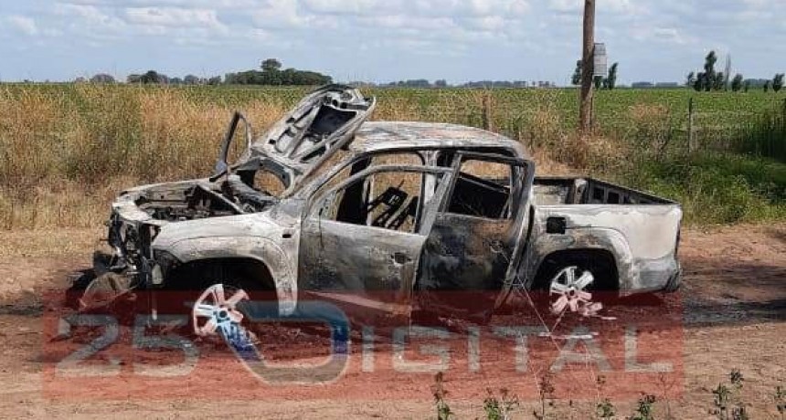 Apareci&oacute; incendiada en zona rural de Saladillo la camioneta que le fue robada al dirigente de APRESID