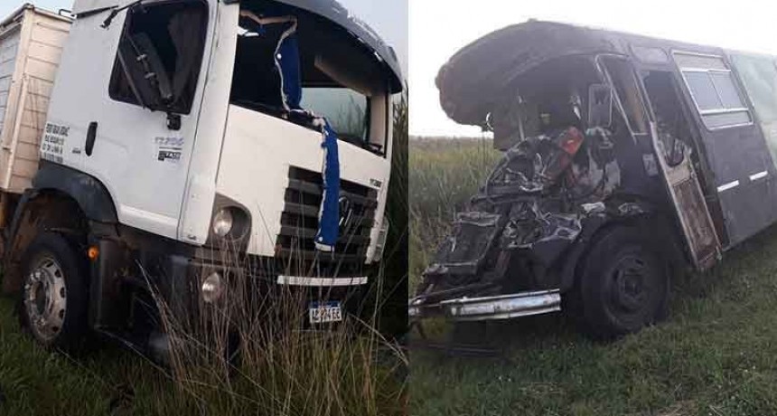 Ruta 226 Km 456; Fuerte accidente entre un cami&oacute;n y un colectivo