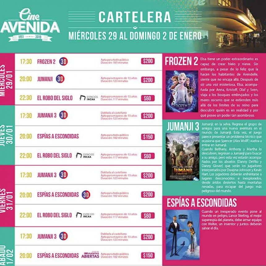 Cine Avenida; Cartelera para todos los gustos