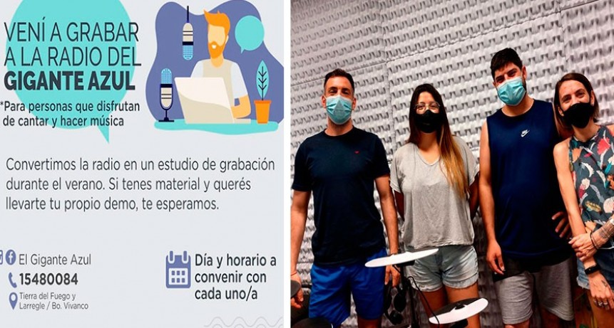 Artistas locales podrán grabar de manera gratuita en el estudio de “el gigante azul”