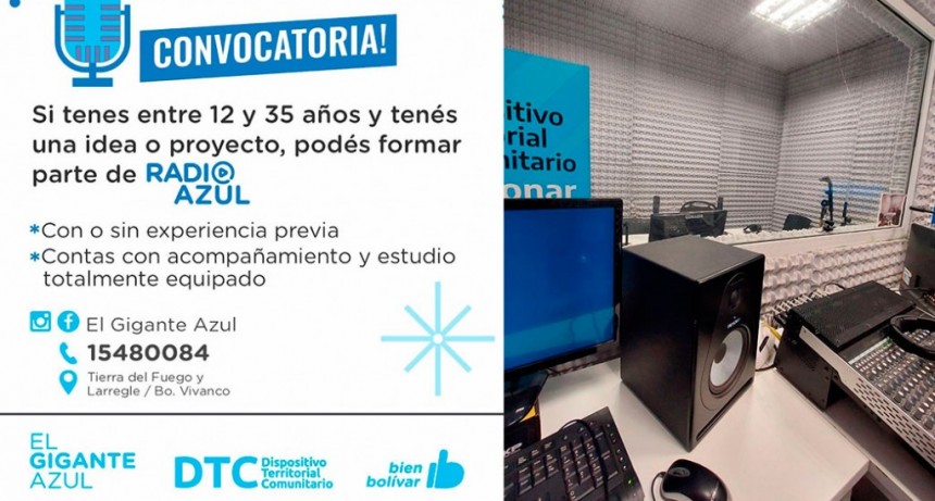 El Gigante Azul convoca a interesados/as a formar parte de la radio