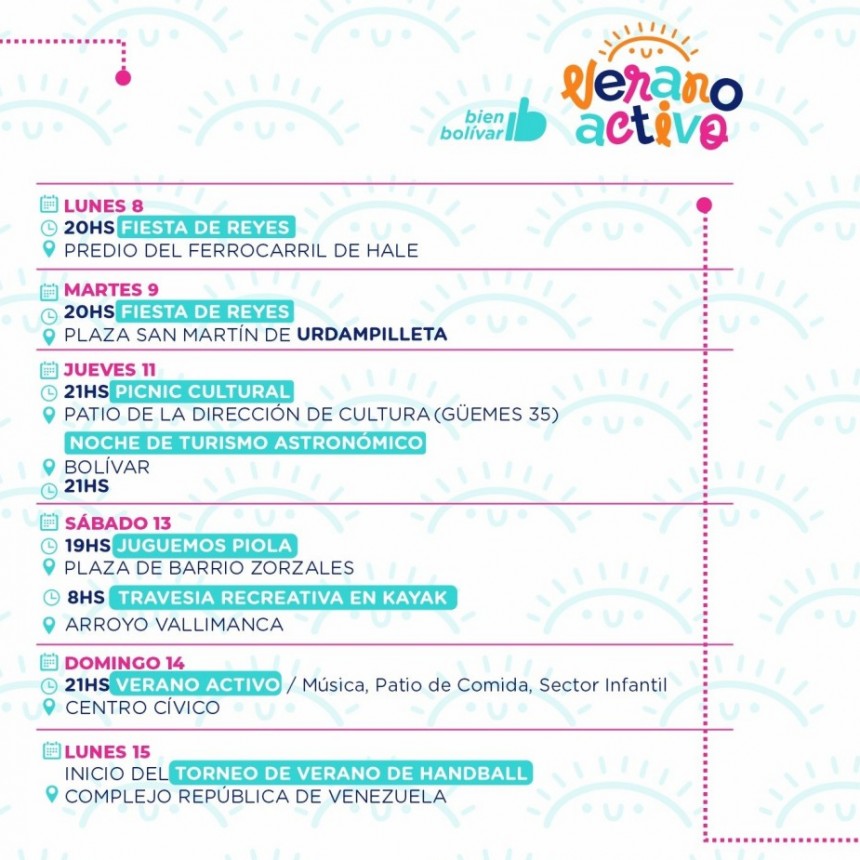 El programa Verano Activo propone una gran variedad de actividades en Bolívar