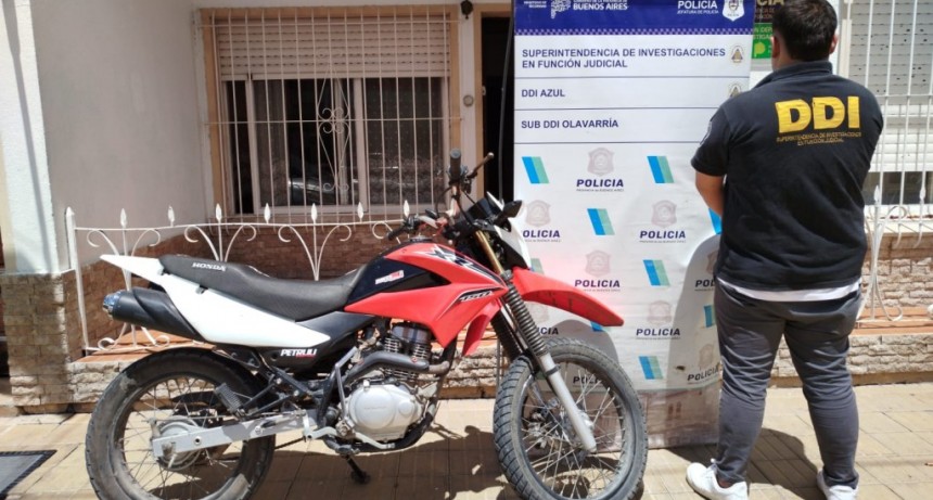 La Policía de Investigaciones recuperó la motocicleta recientemente robada