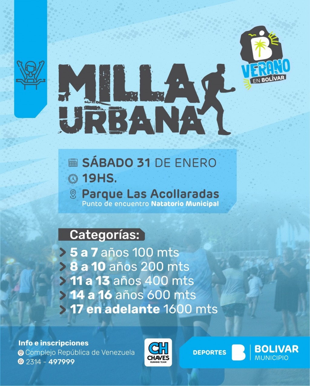 Se realiza una nueva edición de la Milla Urbana en el Parque  Municipal Las Acollaradas