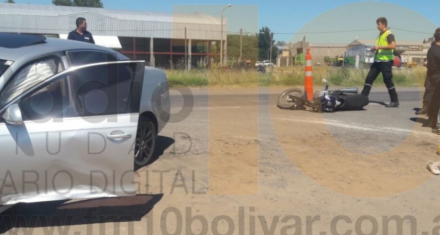 Impacto en Ruta 226 km 398,5: Un motociclista fue derivado al hospital