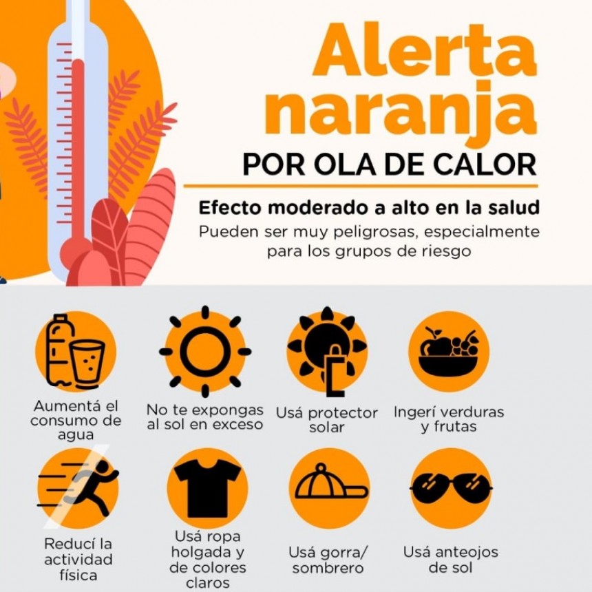 Alerta Naranja por temperaturas extremas en el partido de Bolívar