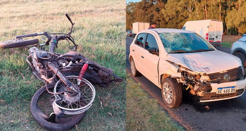 Ruta 205: Accidente a metros del acceso a la laguna de Lobos