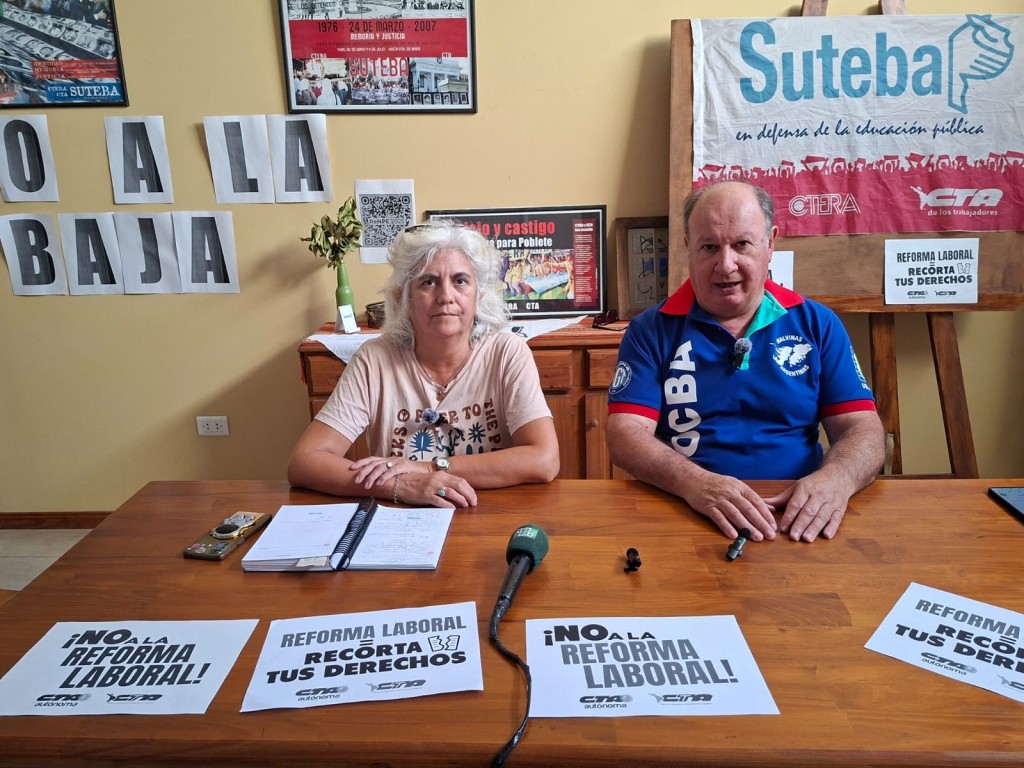 Los Gremios Docentes maniestaron la adhesión al paro Nacional del 2 de marzo, con las bases en la llamada Modernización Laboral, Ley de Glaciares y Salarios