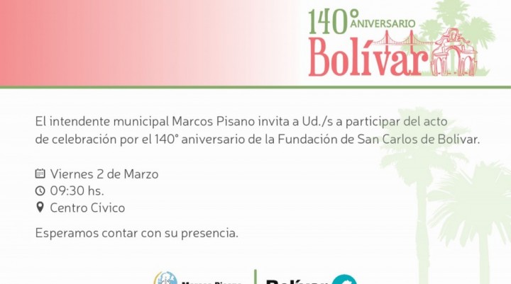 140&deg; aniversario de Bol&iacute;var: Hoy habr&aacute; feriado administrativo