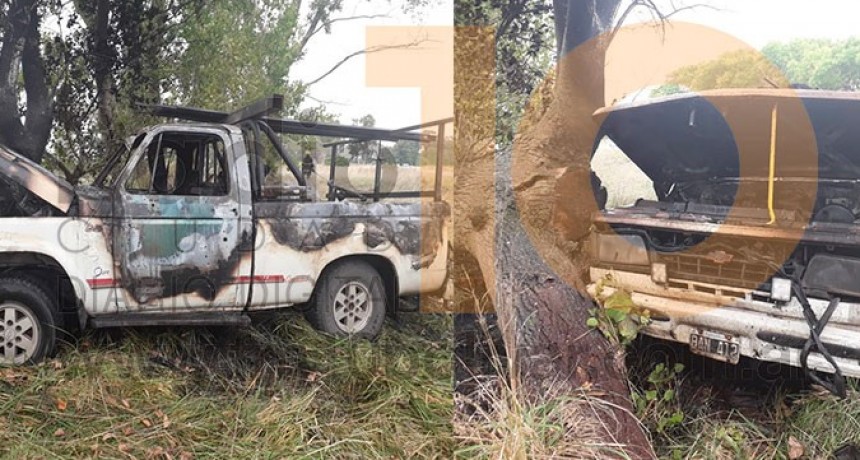 Ruta 65: Incendio de una camioneta, cerca del paraje 'Los Cuatro Vientos'