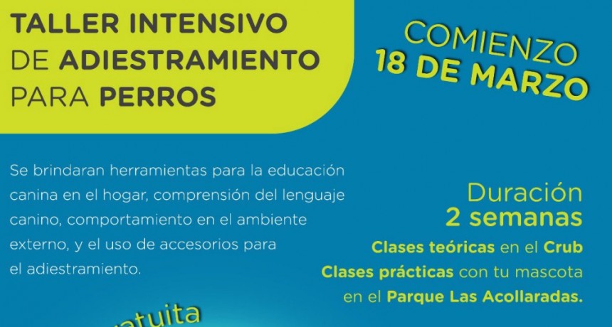Se llevará a cabo una capacitación de adiestramiento canino