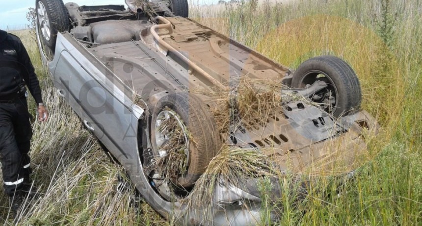 Despiste y vuelco en Ruta 205 Km 306; no hubo heridos
