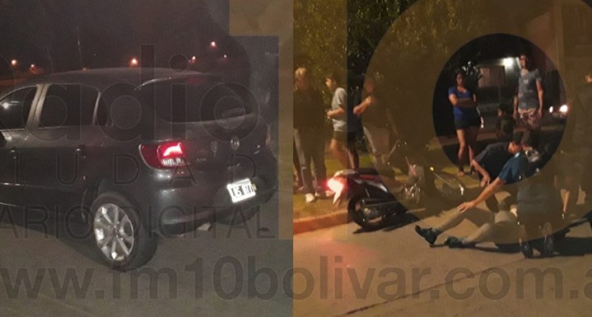 Una mujer hospitalizada fue el saldo de un impacto entre un auto y una motocicleta