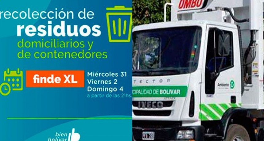 Fin de semana XL: Cómo será la recolección de residuos durante el fin de semana largo