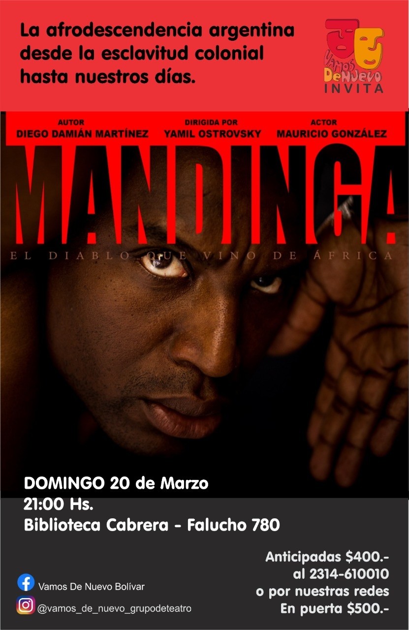 Se viene la obra “Mandinga, el diablo que vino de África” a la Alcira Cabrera