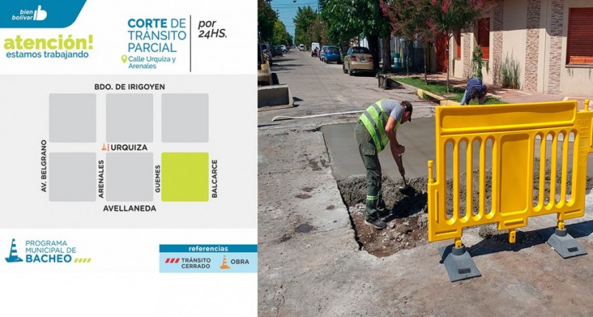 Continúa el plan de bacheo, ahora en Urquiza y Arenales