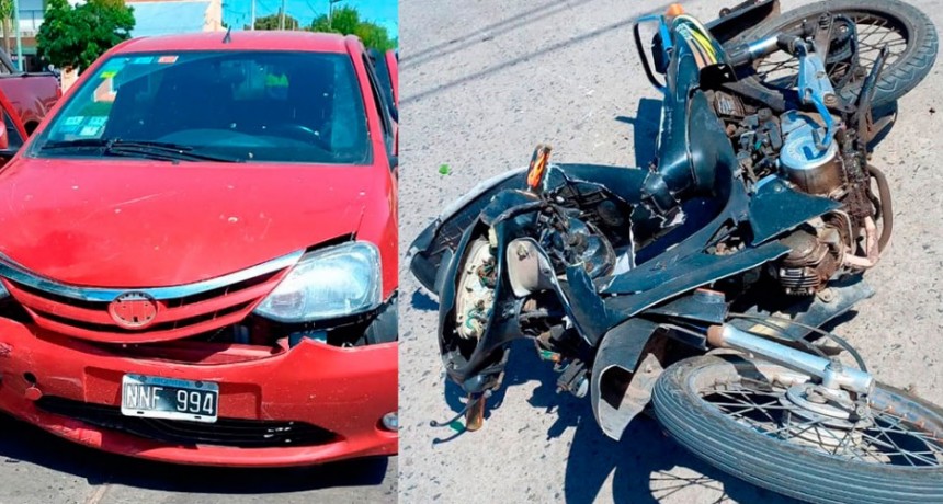 Una joven motociclista fue hospitalizada tras un choque registrado este miércoles por la tarde
