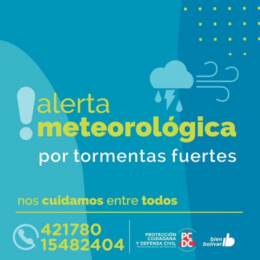 Rige un alerta por tormentas y vientos para la tarde - noche