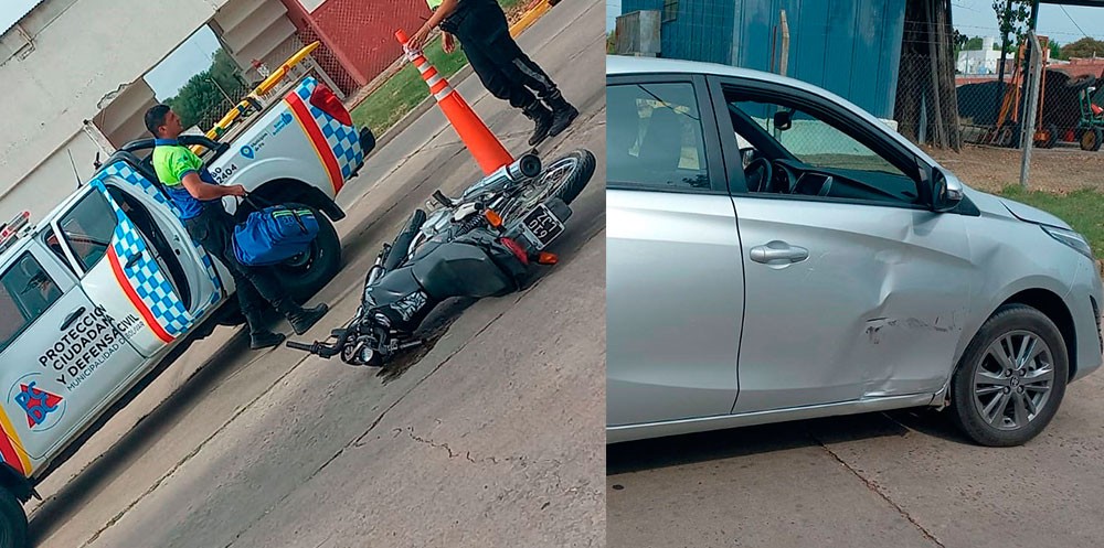 Impacto entre una moto y un auto