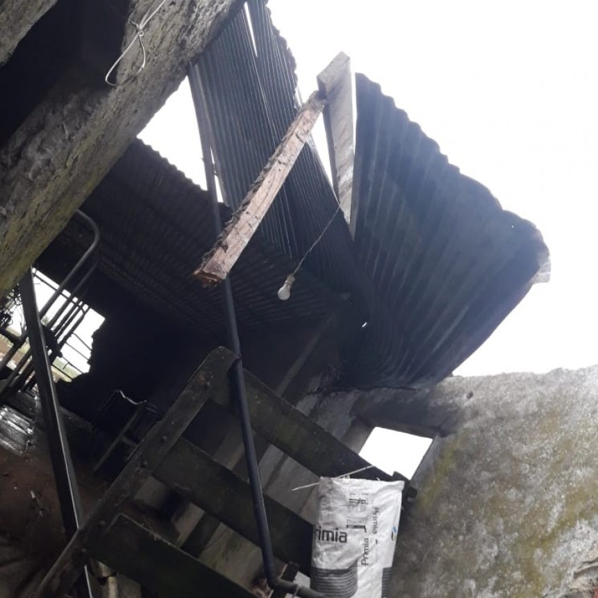 Importantes daños, causó la tormenta en el establecimiento rural de la familia Castellani-Cestona, al norte de la localidad de Unzué