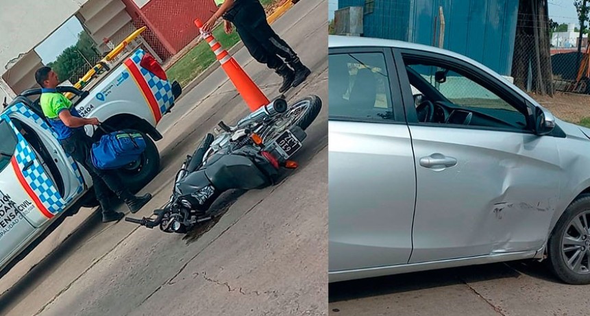 Impacto entre una moto y un auto