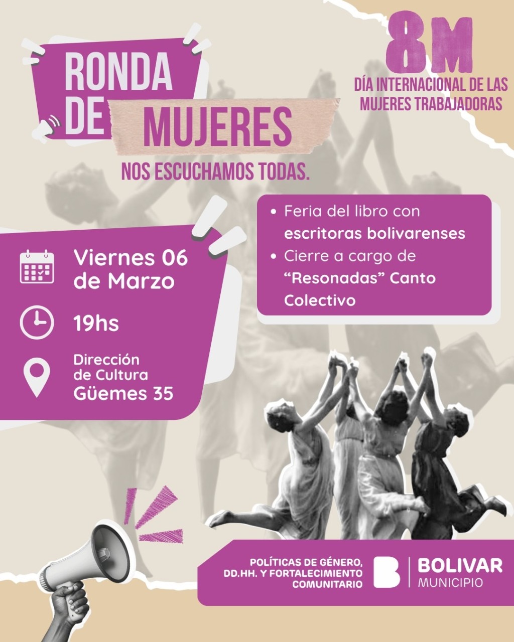 Se realizar&aacute; una Ronda de Mujeres por el D&iacute;a Internacional de la Mujer Trabajadora