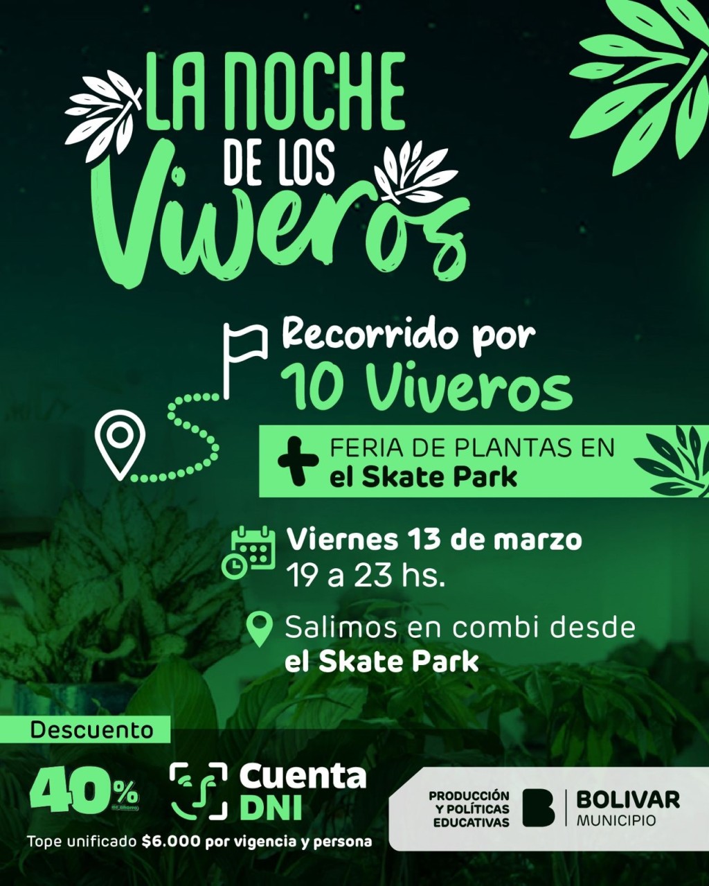 Se viene &ldquo;La Noche de los Viveros&rdquo; con recorridos, Feria de Plantas y Beneficios