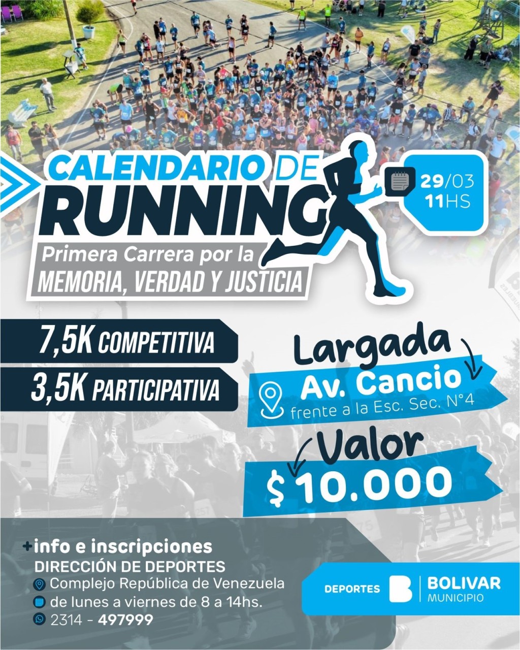 Este 29 de marzo se realizar&aacute; la Primera Carrera de Running