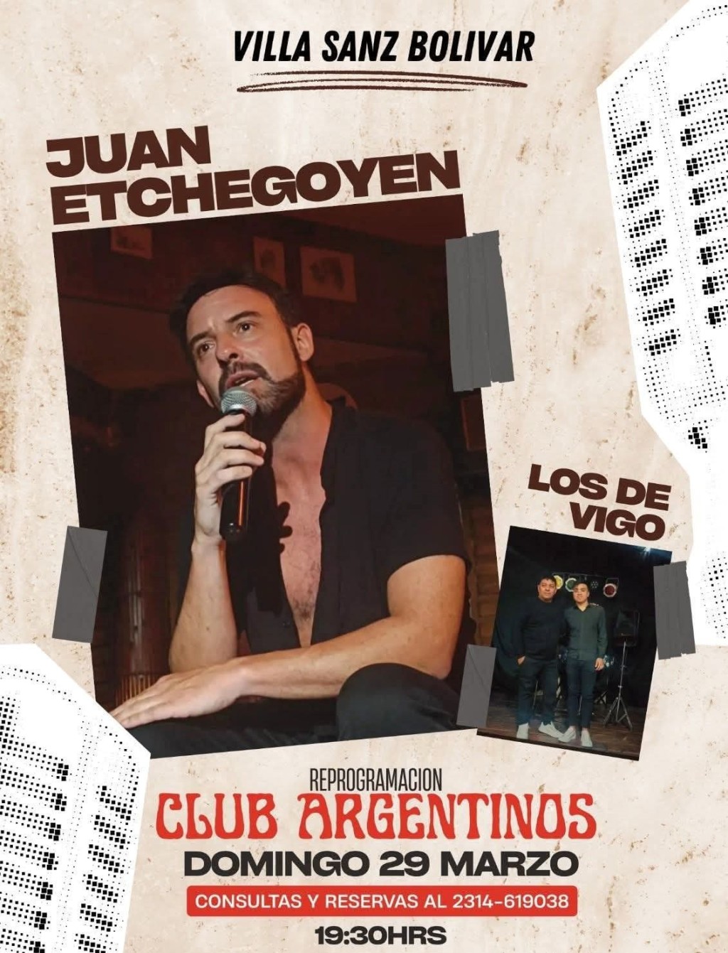 Juan Echegoyen llega este domingo al Club Argentinos y compartir&aacute; escenario con "Los Devigo"