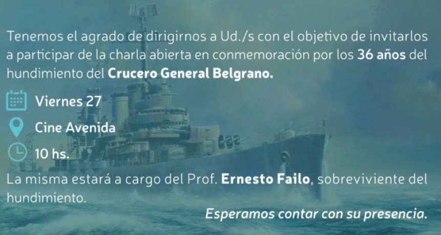 Se realizar&aacute; una jornada por el hundimiento del crucero Gral. Belgrano