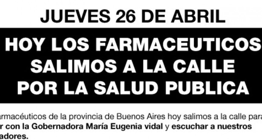 Colegio de Farmac&eacute;uticos: Reclamo por la Salud P&uacute;blica