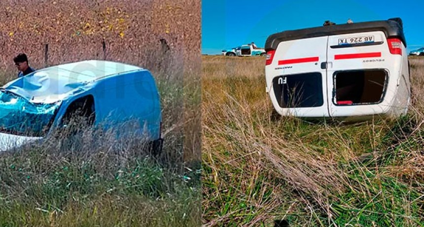 Despiste y vuelco sin heridos en la ruta 205