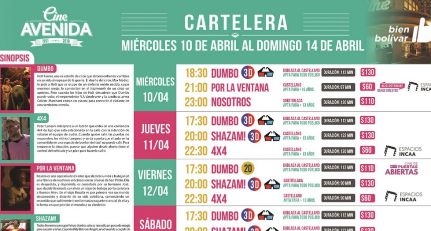 Cine Avenida: Una programaci&oacute;n 4X4