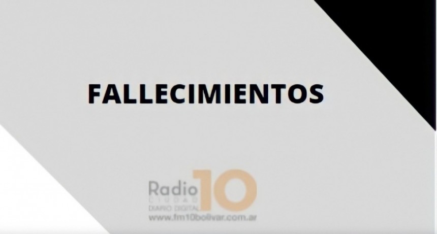 Falleci&oacute; en Bol&iacute;var, Nidia Agustina Alberca viuda de Cappiello