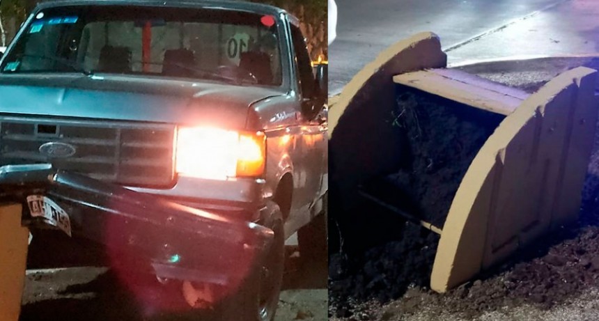 Un conductor impactó contra una maceta