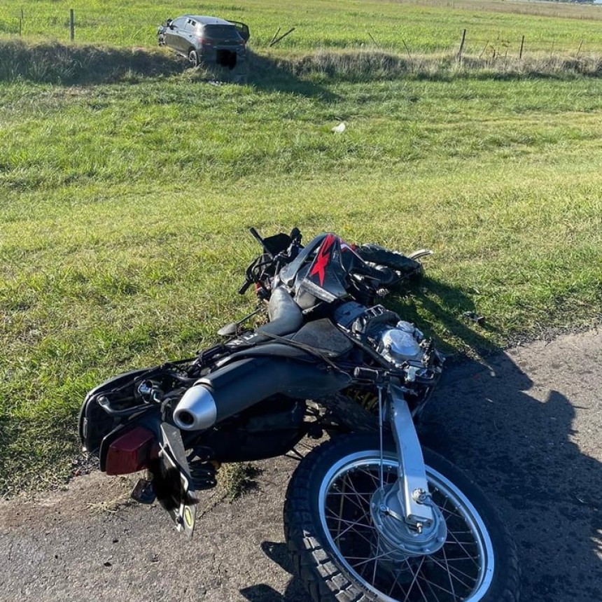Ruta 205: Un choque frontal se llevó la  vida de otro motociclista que circulaba en sentido Lobos-Cañuelas