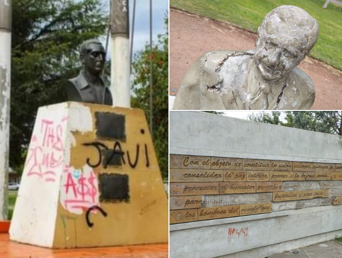 El Presidente del Comité UCR Bolívar repudió los ataques los monumentos que reflejan la historia