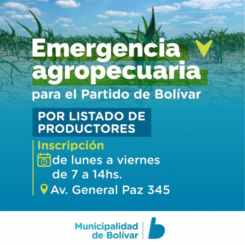 Fue declarada la Emergencia Agropecuaria para el Partido de Bolívar