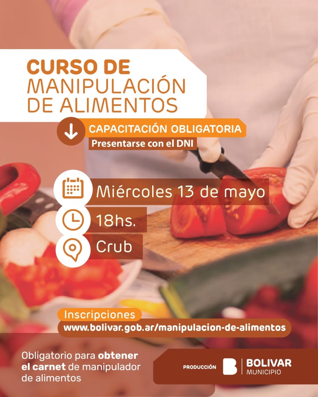 Nueva fecha del Curso de Manipulaci&oacute;n de Alimentos, que se desarrollar&aacute; en mayo