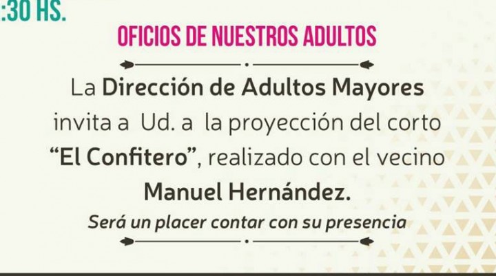 Hoy se proyecta &ldquo;El Confitero&rdquo;, sobre Manuel Hern&aacute;ndez