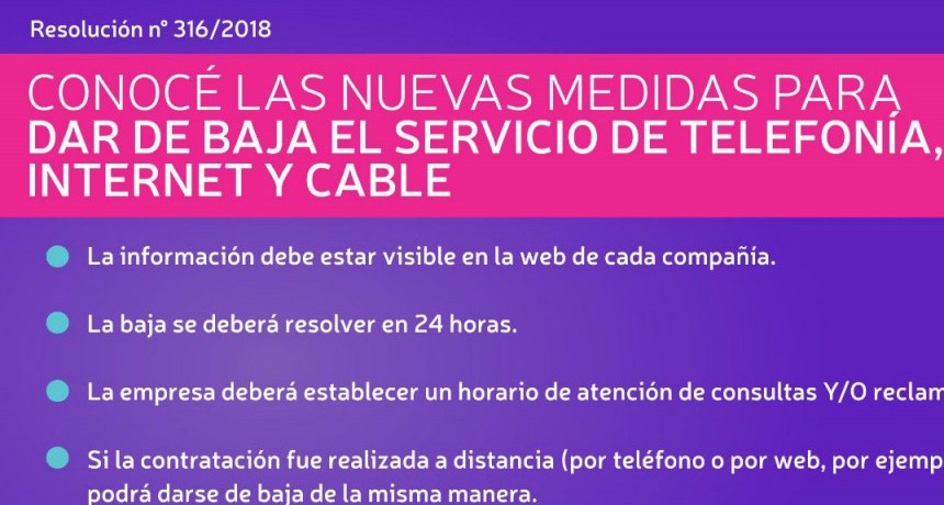 Conoc&eacute; las nuevas medidas para dar de baja el servicio de telefon&iacute;a, internet y cable