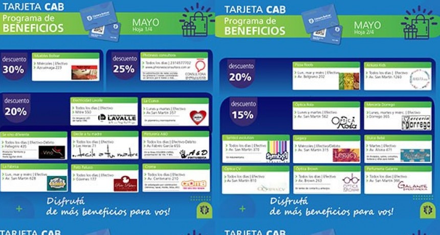 Informe de la C&aacute;mara Comercial de Bol&iacute;var sobre el programa de beneficios de la tarjeta CAB