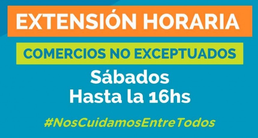 los comercios no exceptuados podr&aacute;n  trabajar hasta las 16:00 horas los d&iacute;as s&aacute;bados