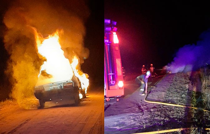 Anoche, se incendió un auto con daños totales