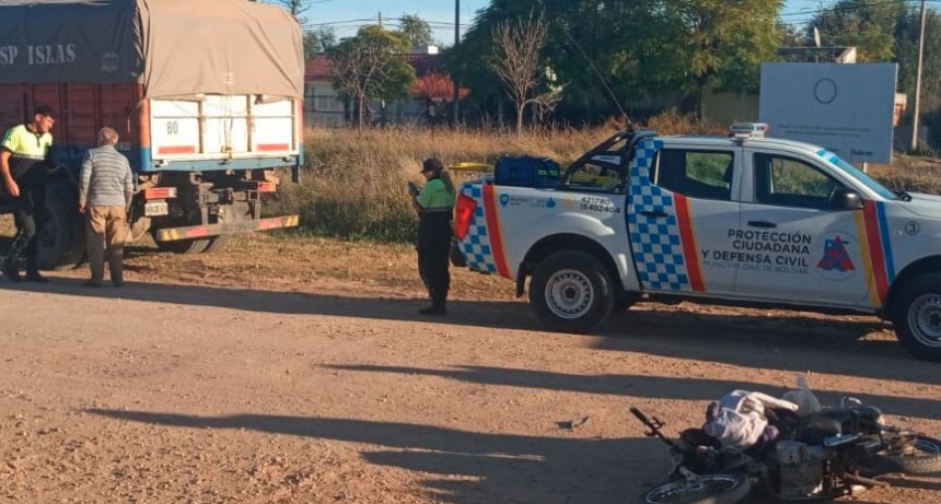 Un joven motociclista fue hospitalizado tras un impacto
