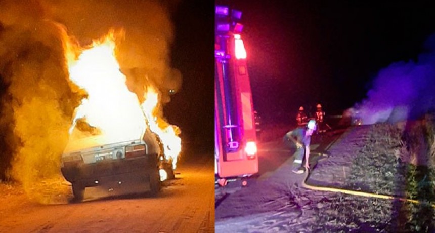 Anoche, se incendió un auto con daños totales