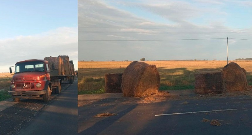 Un transportista perdió parcialmente su carga esta tarde