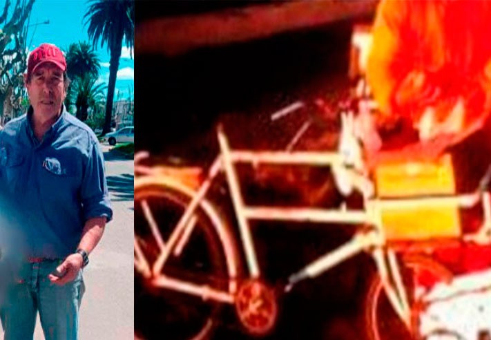 Rotonda 226 y 65: No tiene perdón quien le robó la bicicleta a “Chupete” González, que hace años se gana la vida allí con sus roscas y pasteles