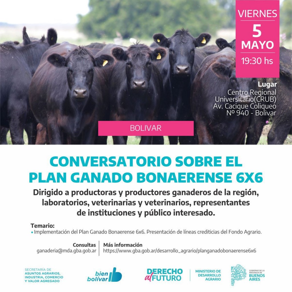 Nueva charla sobre el Plan Ganado Bonaerense 6x6 en el Centro Regional Universitario